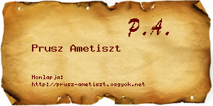 Prusz Ametiszt névjegykártya